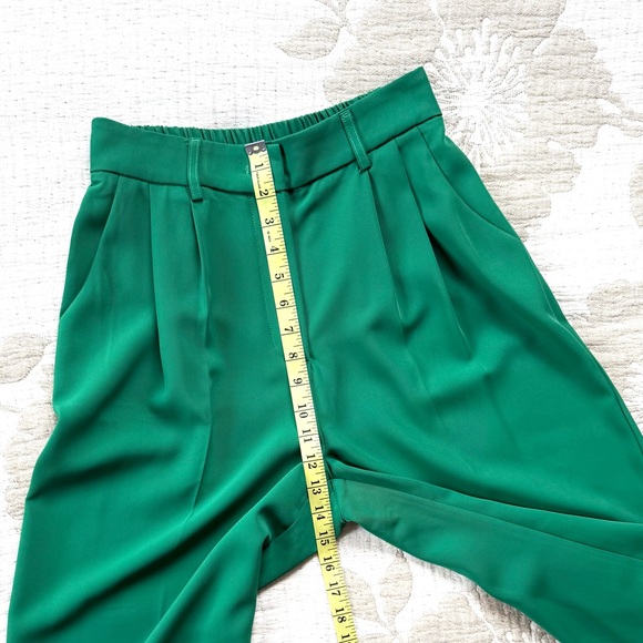 Funyyzo Wide Leg Pants Women’s Size 2-4 Business Work Trousers Green - Picture 5 of 13